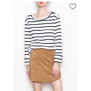 NWT Bishop + Young Striped Laceback Top Sz S